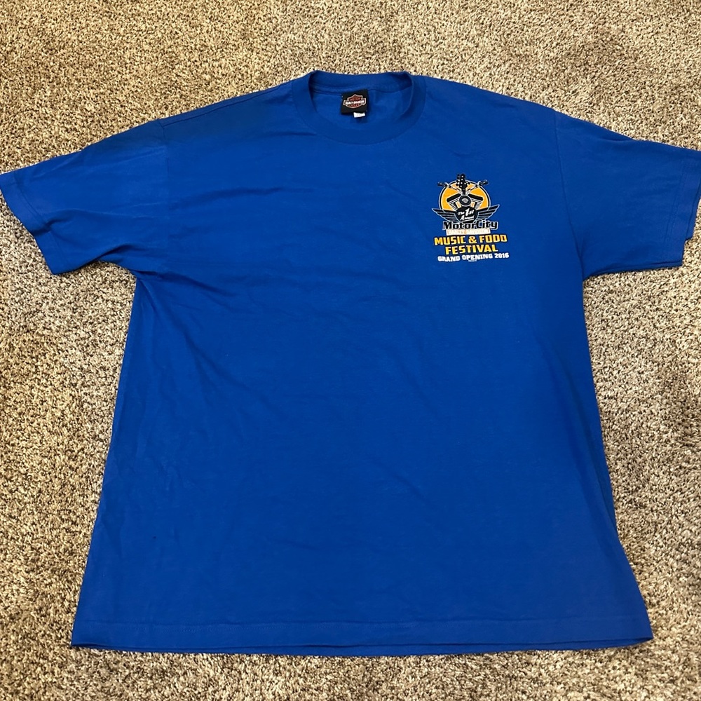 2016 Harley Davidson Motor City Music & Food Festival Grand Opening XL T-Shirt
